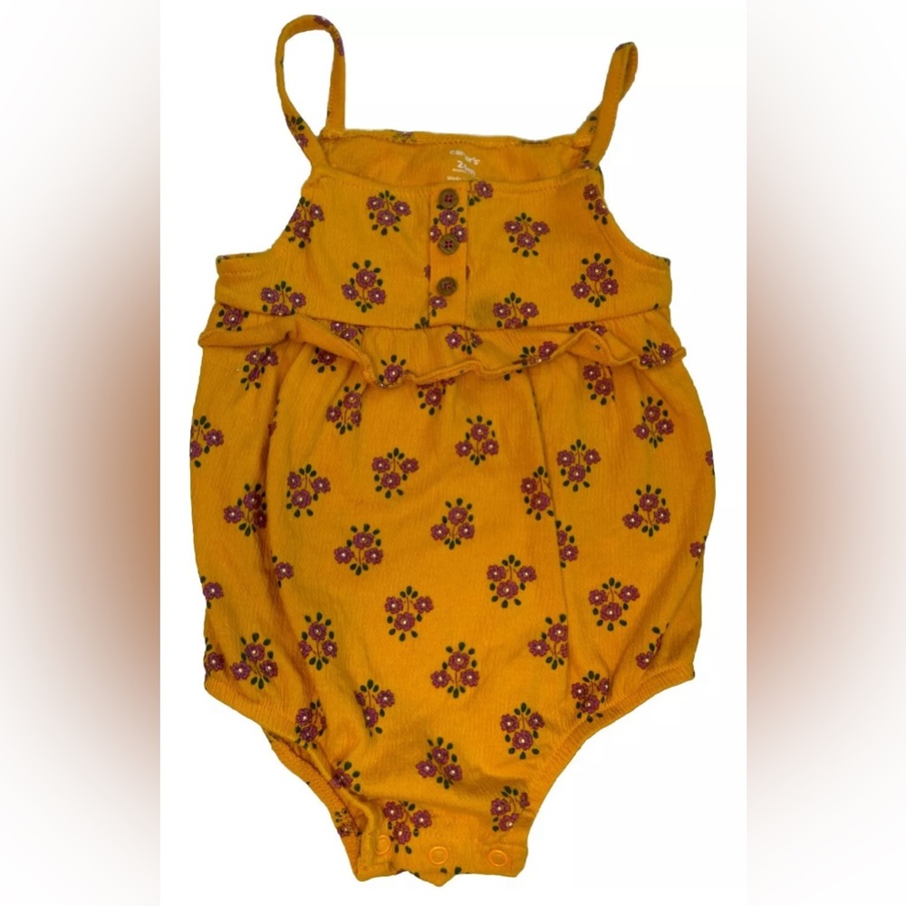 old navy toddler yellow floral bubble romper